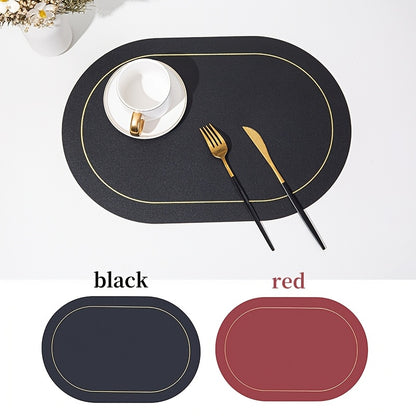 Jogos Americanos - 6 peças de  redondos de couro sintético de cor sólida