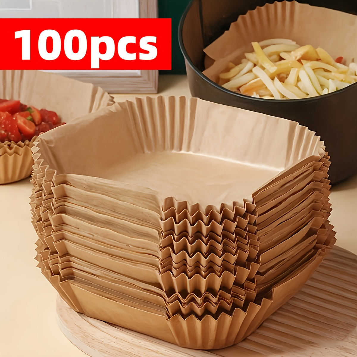 Pacote com 100/50 forros grossos para fritadeira de ar