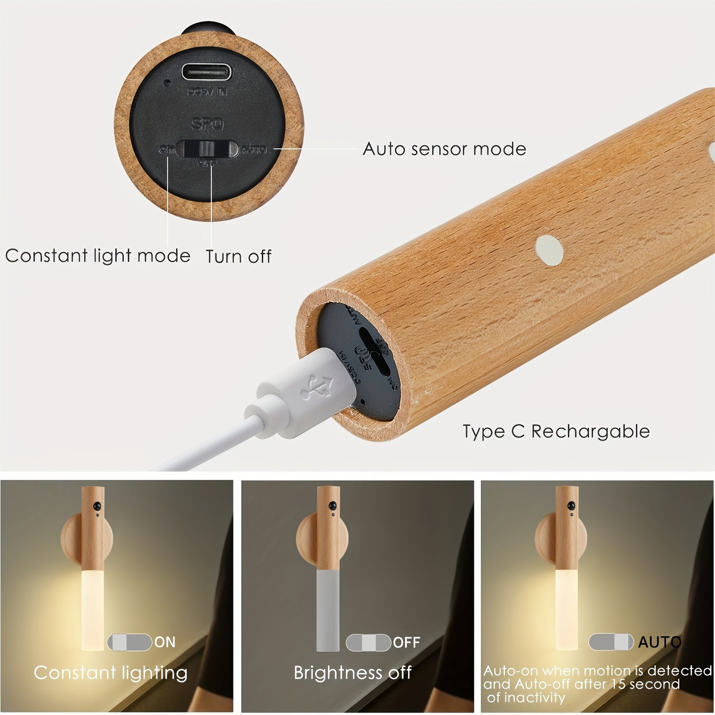 Conjunto de 2 luzes de parede LED com sensor de movimento