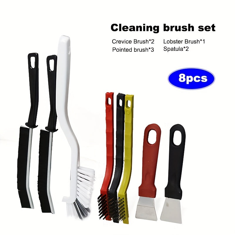 Conjunto de 8 escovas de limpeza de cozinha de aço inoxidável