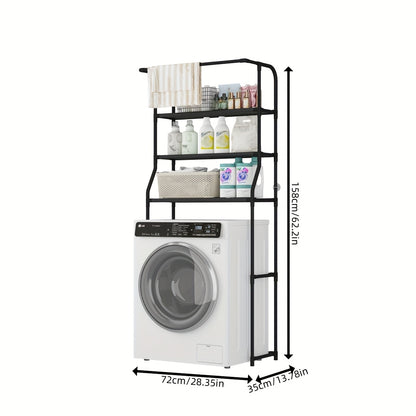 Uma prateleira de armazenamento sem furos, projetada para máquinas de lavar