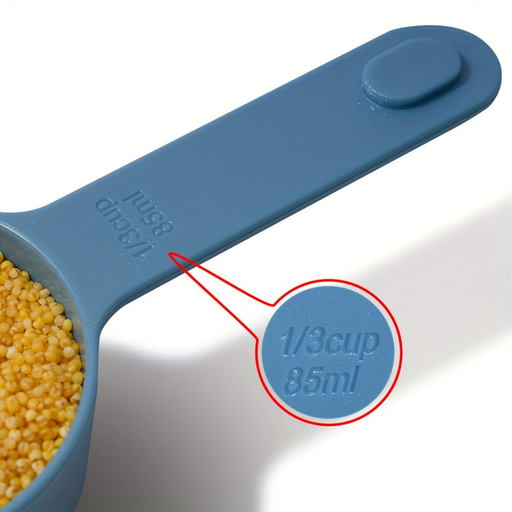 Conjunto de 9 xícaras e colheres medidoras com funil