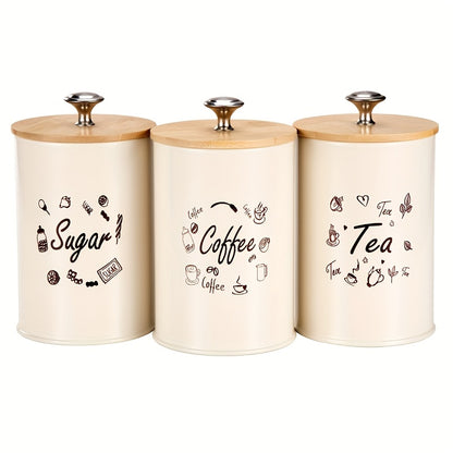 Recipientes de armazenamento com tampa de bambu com 3