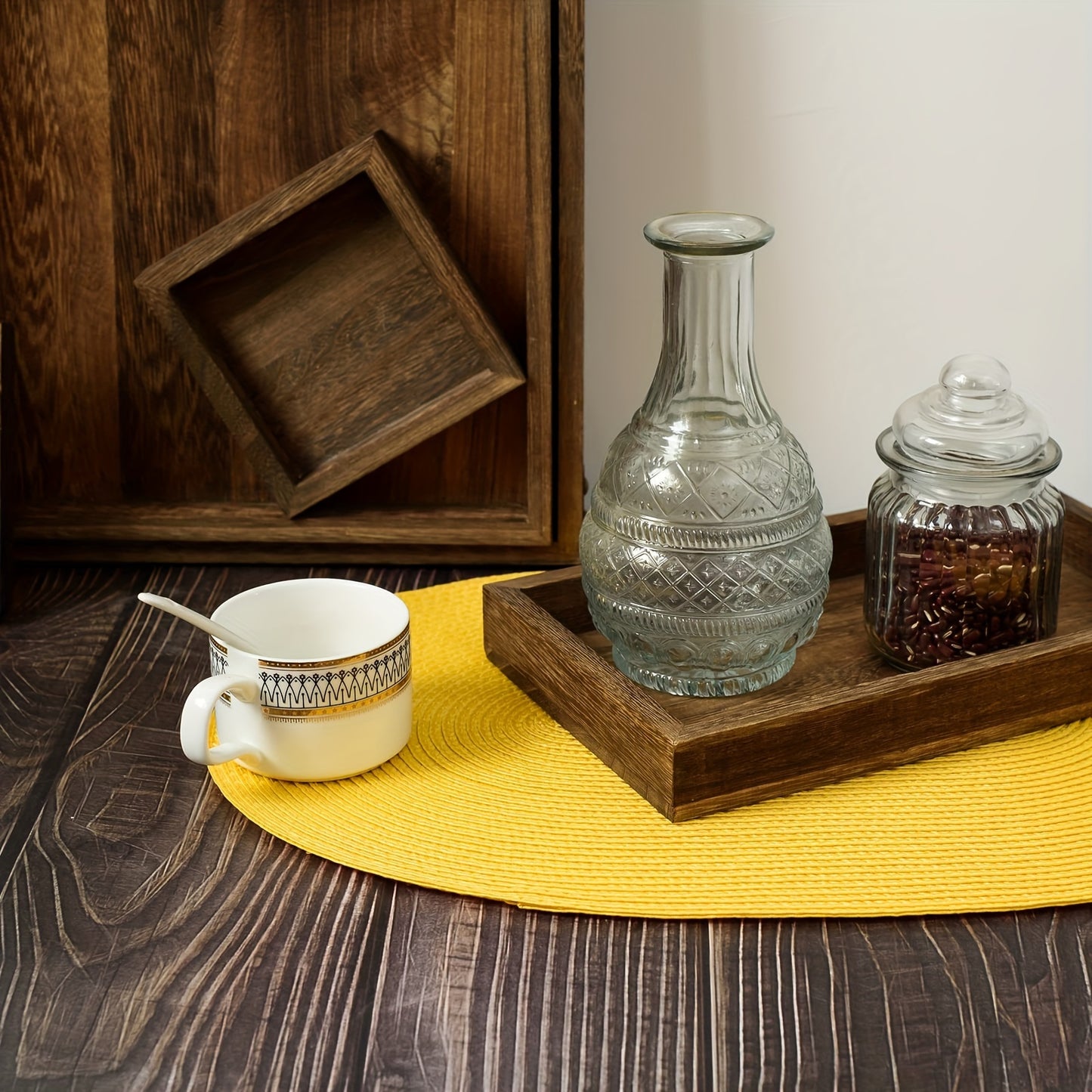 Jogo Americano - 4/6/8 peças tapetes ovais de PP resistentes ao calor e antiderrapantes