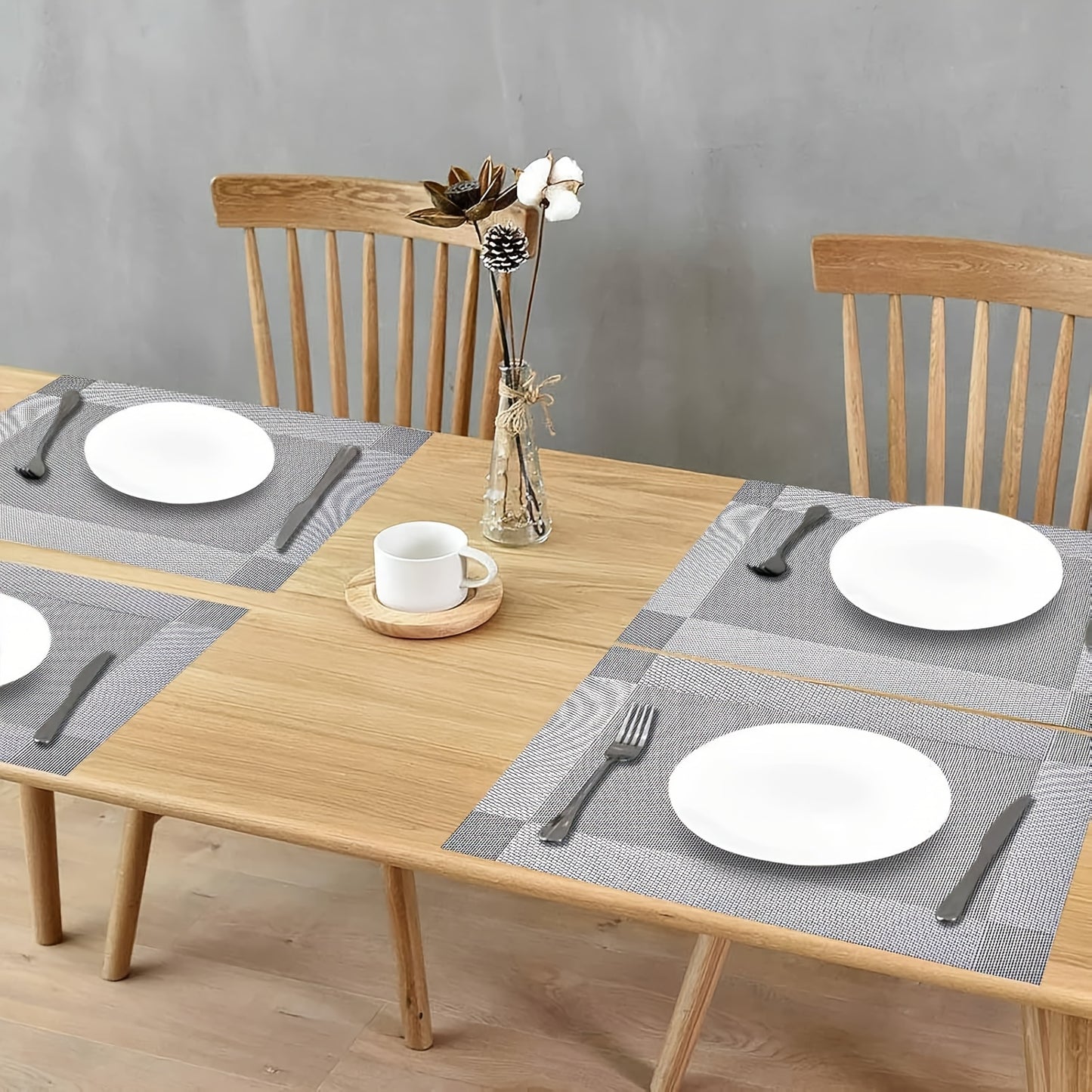 Jogos Americanos diagonais de vinil retangulares - 4 peças