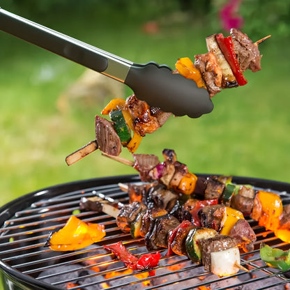 Pinças de cozinha de aço inoxidável com pontas de silicone - 3 peças