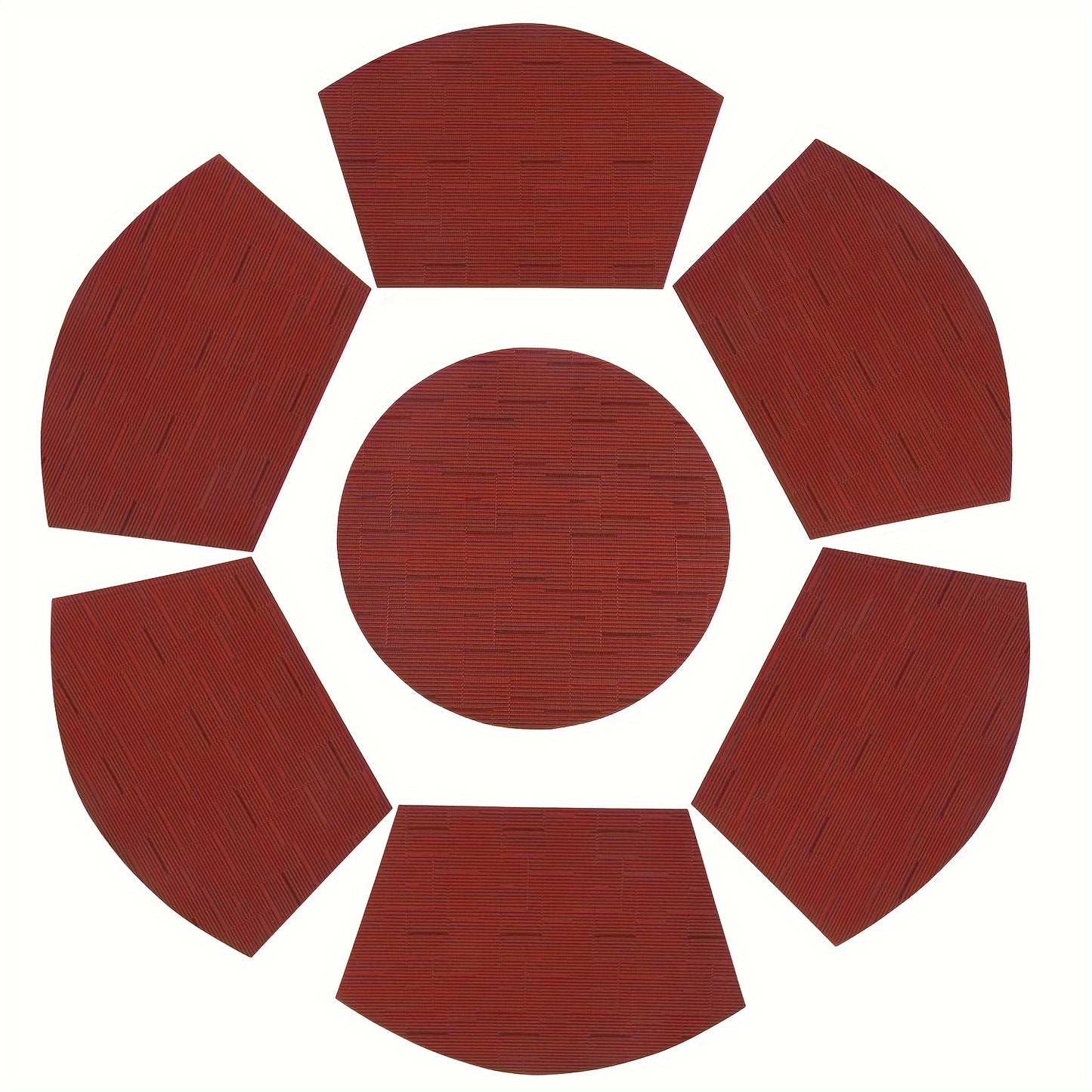 Jogos americanos, tapete de mesa ocidental antiderrapante com isolamento térmico de PVC - 5/7 peças,