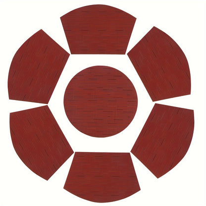 Jogos americanos, tapete de mesa ocidental antiderrapante com isolamento térmico de PVC - 5/7 peças,