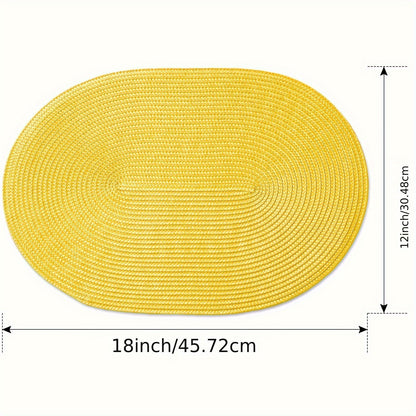 Jogo Americano - 4/6/8 peças tapetes ovais de PP resistentes ao calor e antiderrapantes