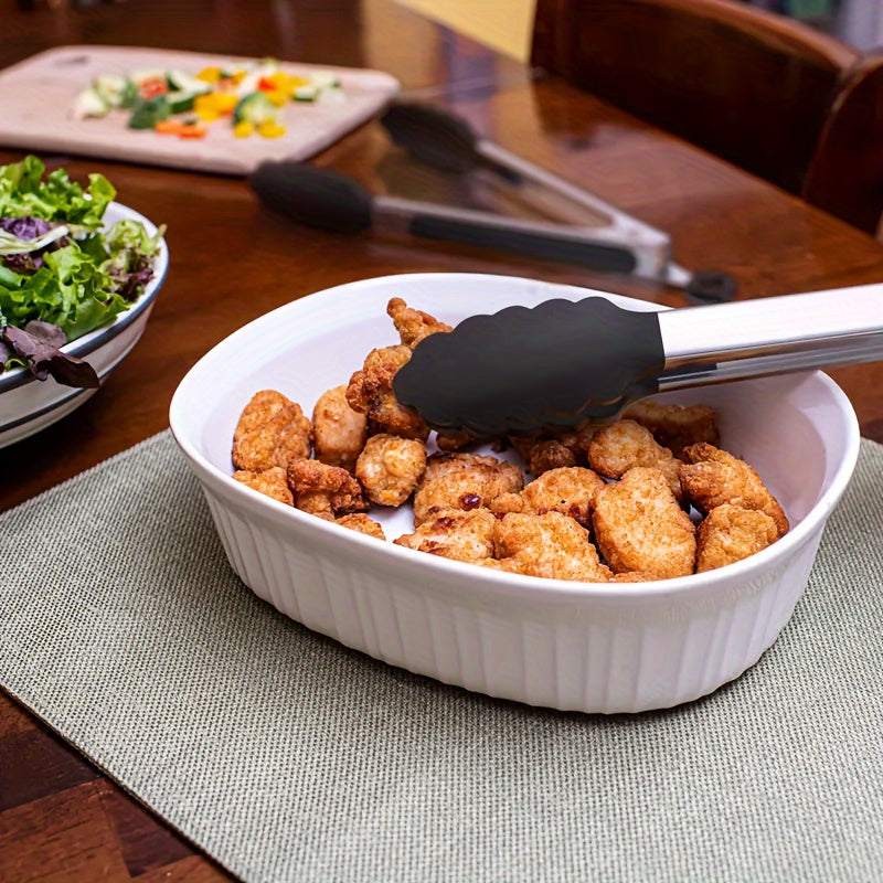 Pinças de cozinha de aço inoxidável com pontas de silicone - 3 peças