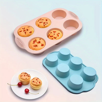 Forma antiaderente de silicone para muffins com 6 grades