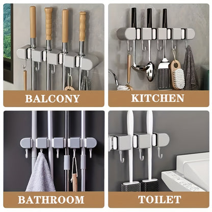 Suporte de parede para esfregão e vassoura - 1 peça