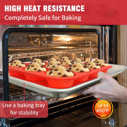 Forma de silicone para muffins, 1 peça, forma antiaderente para cupcakes com 12 cavidades