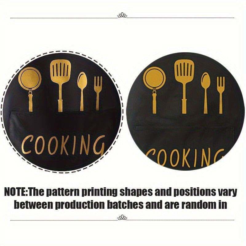 Avental de cozinha de poliéster com bolsos