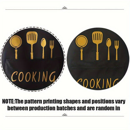 Avental de cozinha de poliéster com bolsos