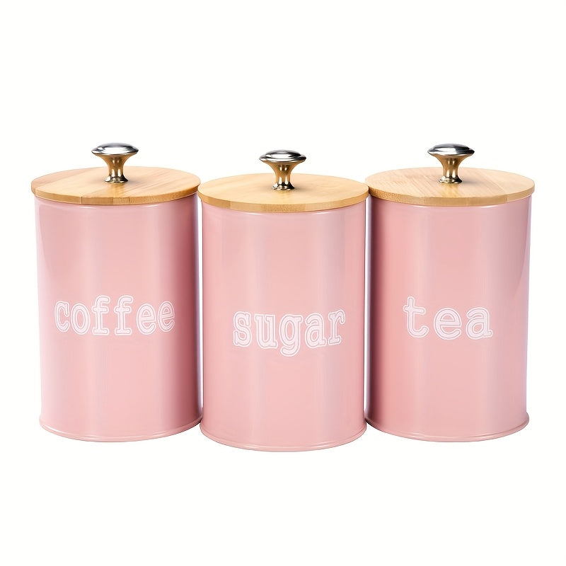 Recipientes de armazenamento com tampa de bambu com 3