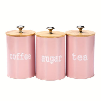 Recipientes de armazenamento com tampa de bambu com 3