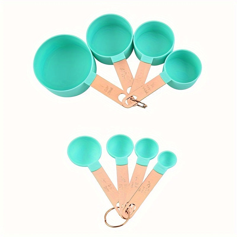 Conjunto de xícaras e colheres medidoras - 8 peças