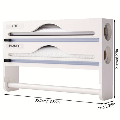 Organizador de papel alumínio e filme plástico 4 em 1