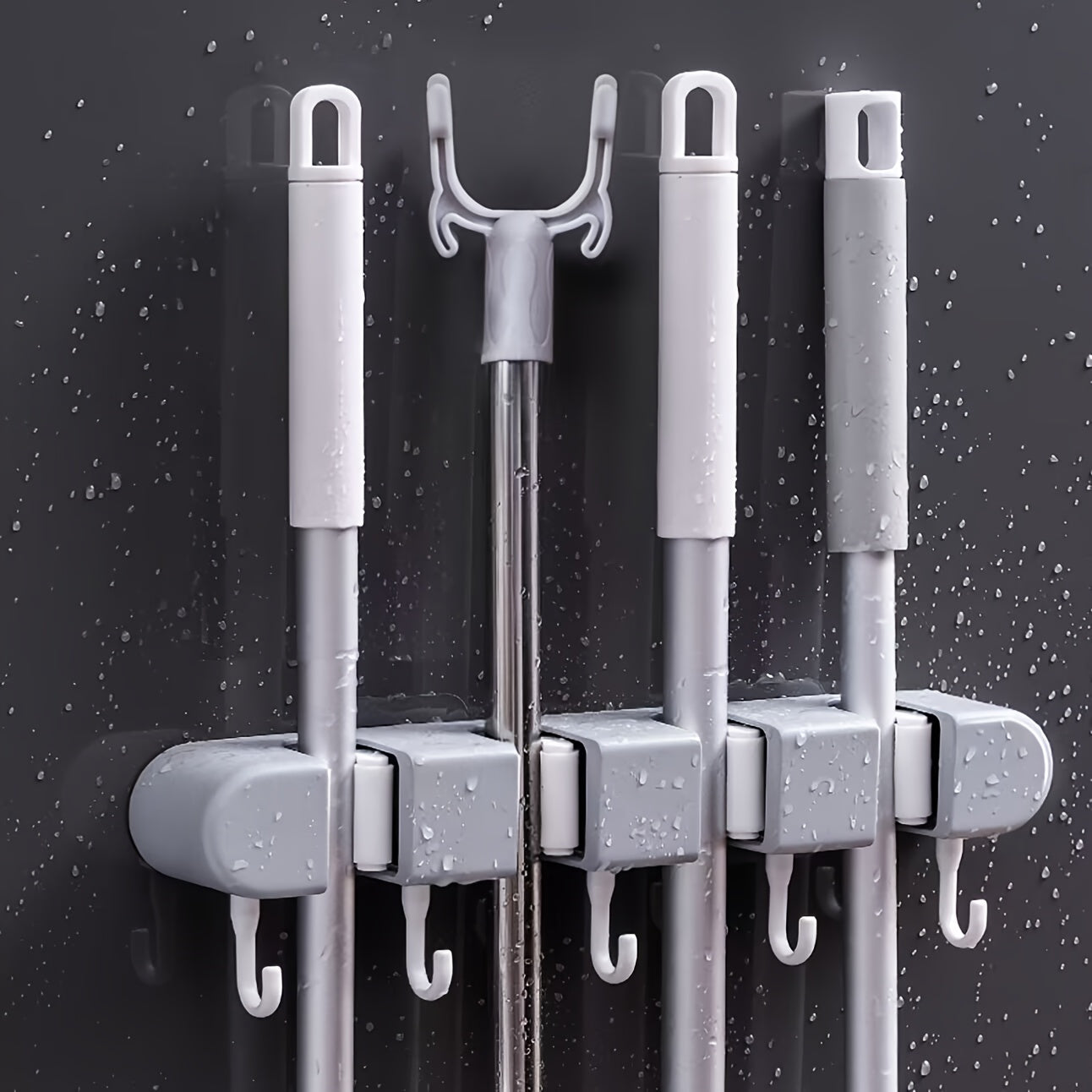 Suporte de parede para esfregão e vassoura - 1 peça