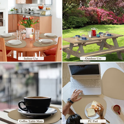 Jogo Americano de 6 peças de couro sintético de duas cores