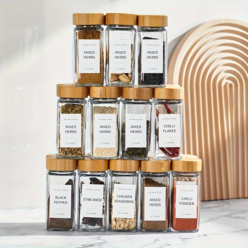 Conjunto de potes de vidro para temperos - 12/6 peças