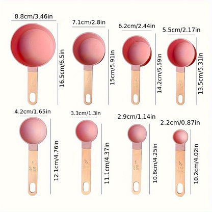 Conjunto de xícaras e colheres medidoras - 8 peças