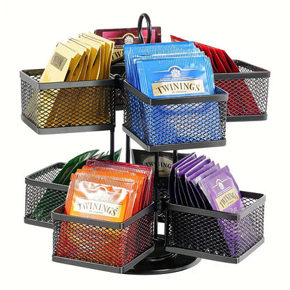 Suporte giratório para chá e café com 8 compartimentos - 1 peça