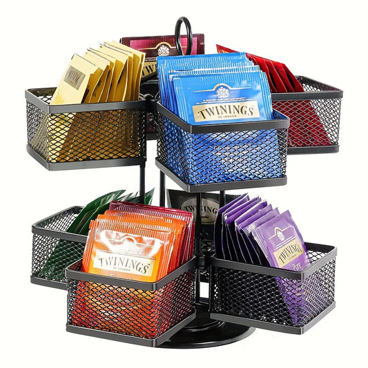 Suporte giratório para chá e café com 8 compartimentos - 1 peça