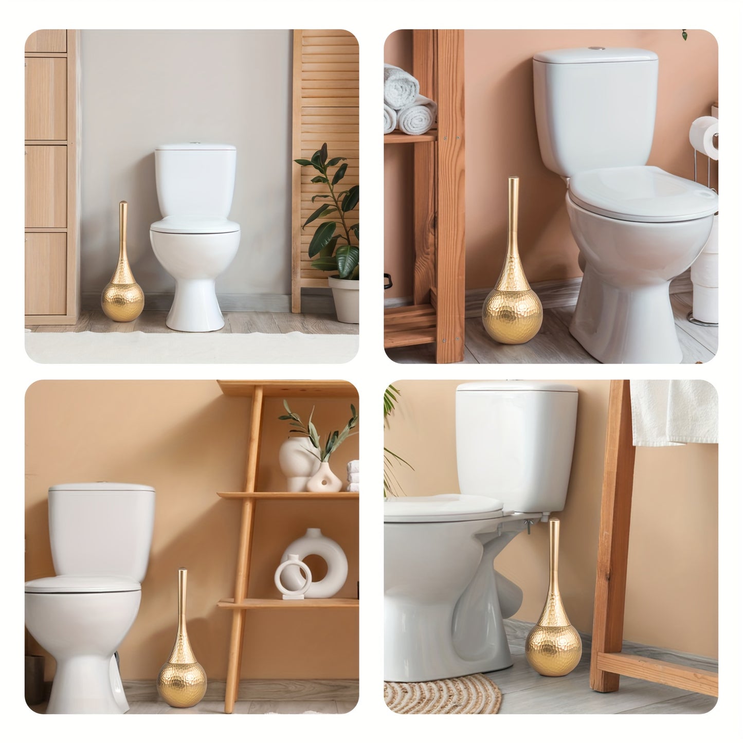 Suporte de escova de vaso sanitário dourado elegante de alta qualidade - 1 peça