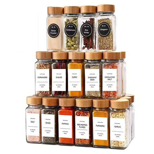 Conjunto de potes de vidro para temperos - 12/6 peças