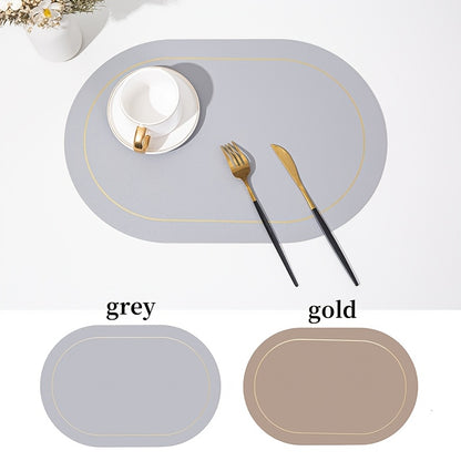 Jogos Americanos - 6 peças de  redondos de couro sintético de cor sólida