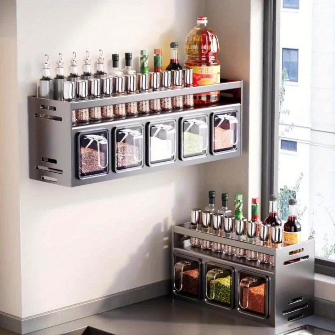 Organizador de temperos de aço inoxidável