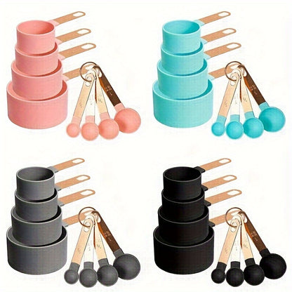 Conjunto de xícaras e colheres medidoras - 8 peças