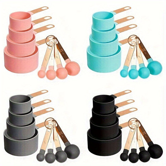 Conjunto de xícaras e colheres medidoras - 8 peças