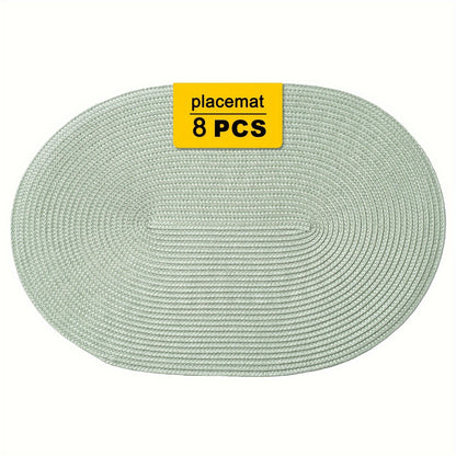 Jogo Americano - 4/6/8 peças tapetes ovais de PP resistentes ao calor e antiderrapantes