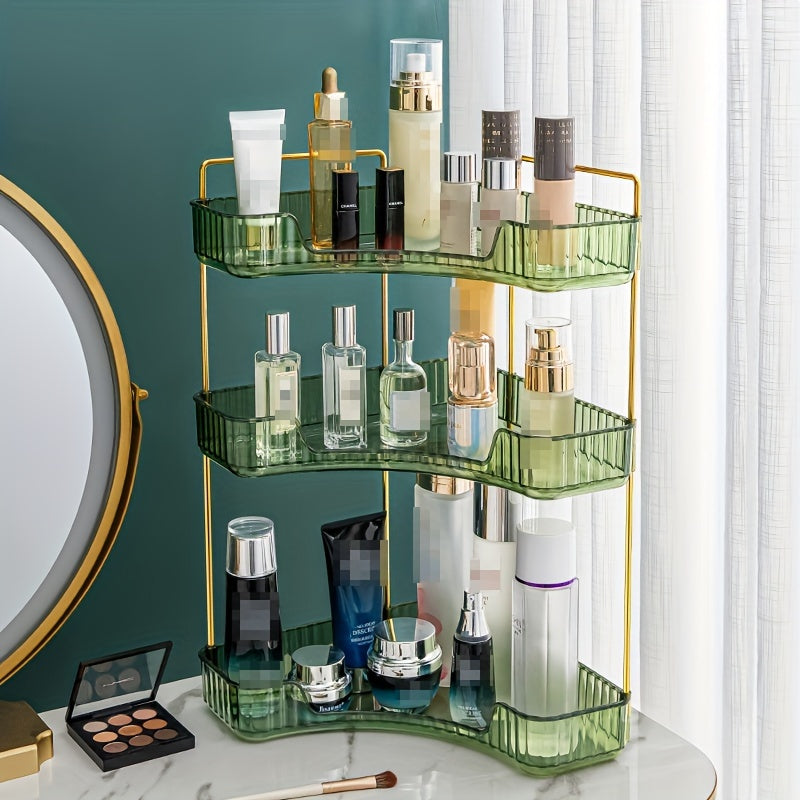 Organizador de cosméticos de luxo de 3 camadas