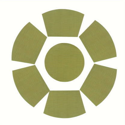 Jogos americanos, tapete de mesa ocidental antiderrapante com isolamento térmico de PVC - 5/7 peças,