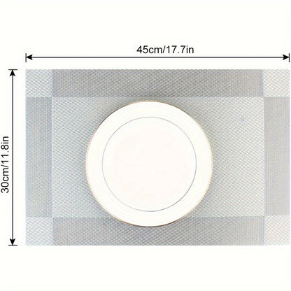 Jogos Americanos diagonais de vinil retangulares - 4 peças