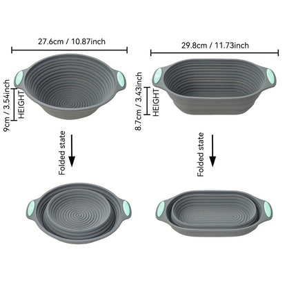 Cesta de fermentação de pão de silicone - 1/2 peças