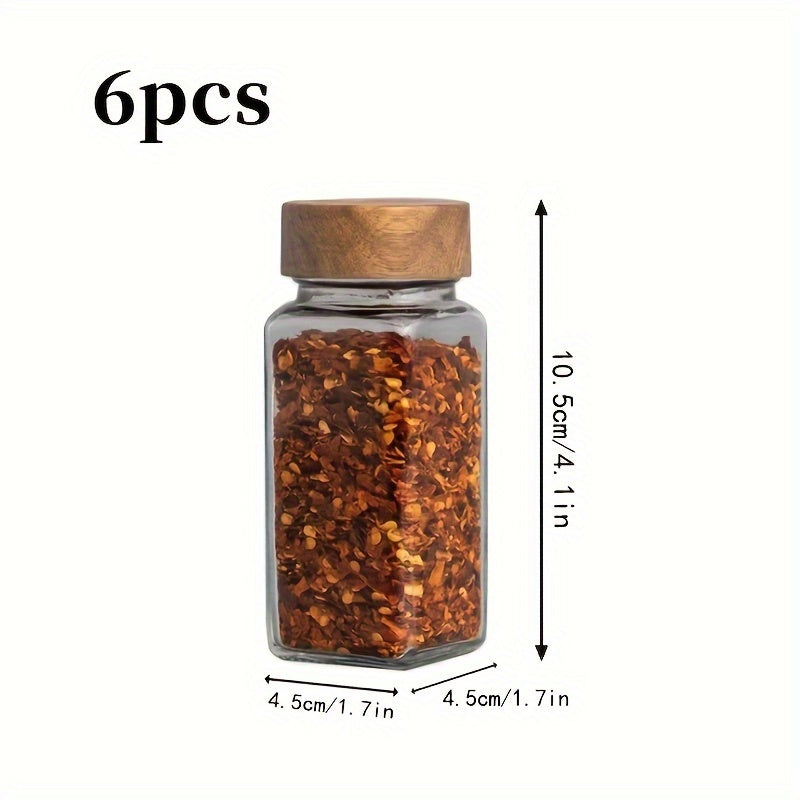 Conjunto de potes de vidro para temperos - 12/6 peças