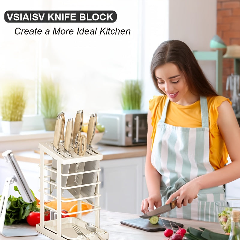 Suporte para facas de bancada com furos de drenagem