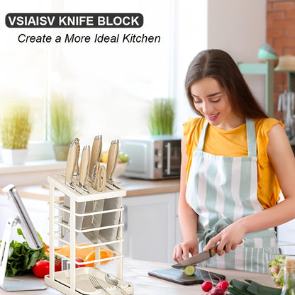 Suporte para facas de bancada com furos de drenagem