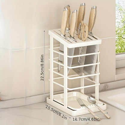 Suporte para facas de bancada com furos de drenagem