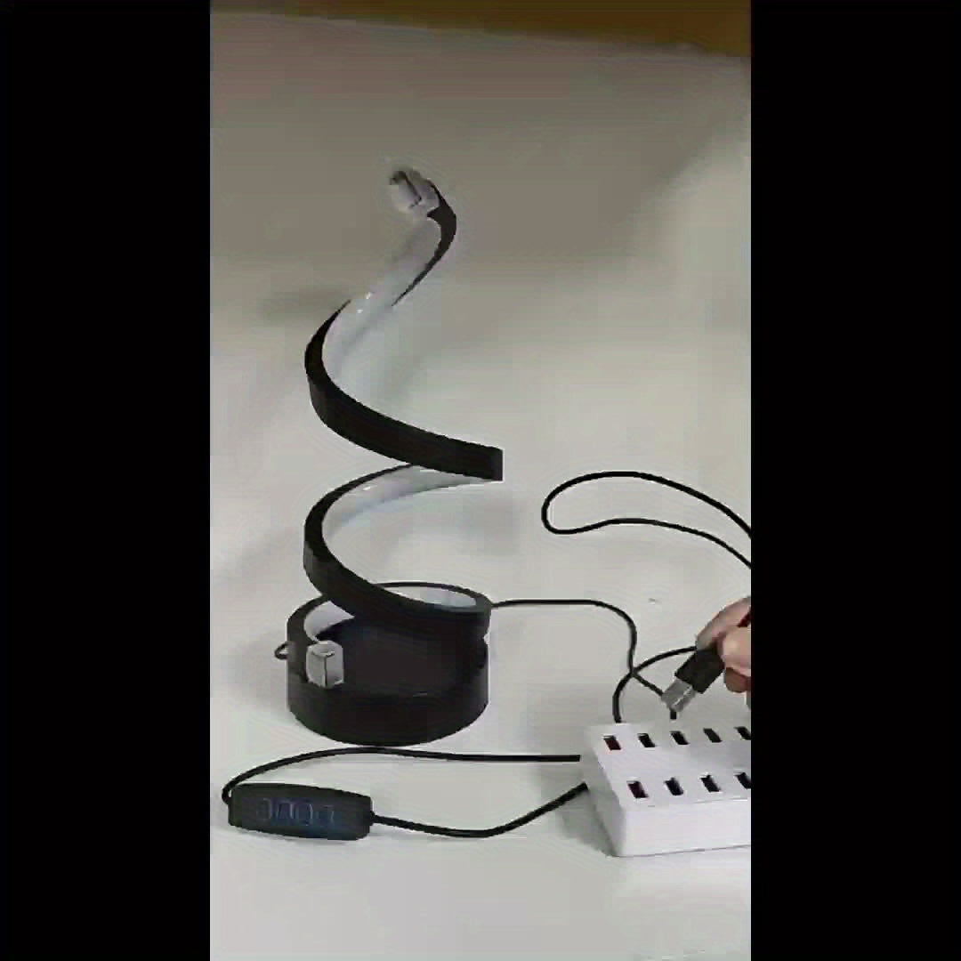 Luminária de mesa em espiral geométrica moderna - Iluminação