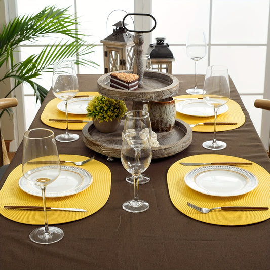 Jogo Americano - 4/6/8 peças tapetes ovais de PP resistentes ao calor e antiderrapantes