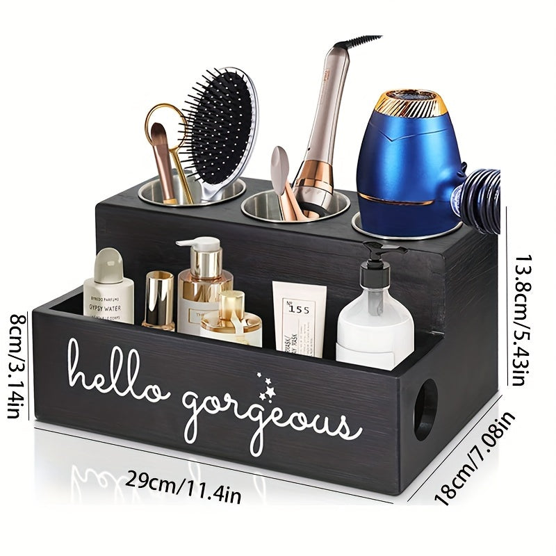 Organizador de banheiro de madeira rústica