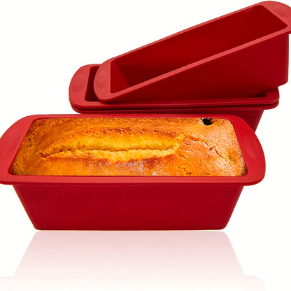Conjunto de 2 ou 4 formas de silicone para pães e bolos, completo com pincel para untar