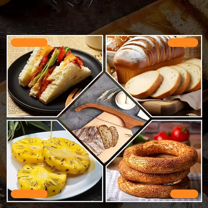 Cortador de pão de madeira premium com cabo ergonômico