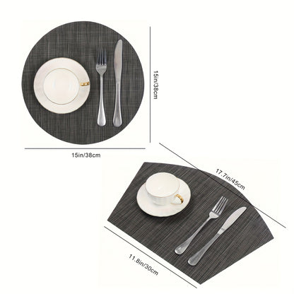 Jogos americanos, tapete de mesa ocidental antiderrapante com isolamento térmico de PVC - 5/7 peças,